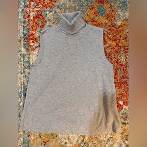 Zara Gray Sleeveless Turtleneck Sweater